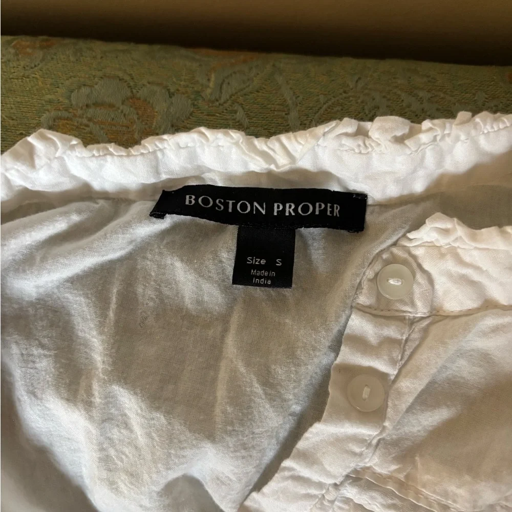 Boston Proper White Ruffled Maxi Dress - Picture 4 of 5
